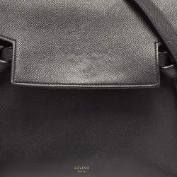 Celine Black Leather Micro Belt Top Handle Bag