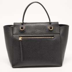 Celine Black Leather Micro Belt Top Handle Bag