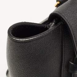 Celine Black Leather Micro Belt Top Handle Bag