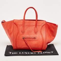 Pre Owned Celine Red Python Medium Phantom Luggage Tote