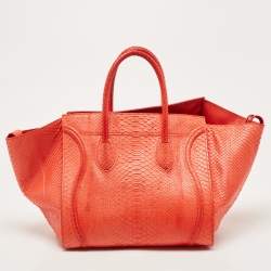 Pre Owned Celine Red Python Medium Phantom Luggage Tote