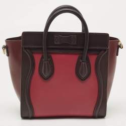 Pre Owned Celine Tricolor Leather Nano Luggage Tote