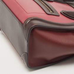Pre Owned Celine Tricolor Leather Nano Luggage Tote