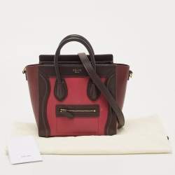 Pre Owned Celine Tricolor Leather Nano Luggage Tote