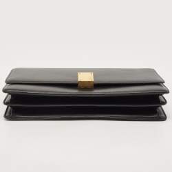 Pre Owned Celine Black Leather Medium Case Chain Flap Shoulder Bag