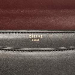 Pre Owned Celine Black Leather Medium Case Chain Flap Shoulder Bag