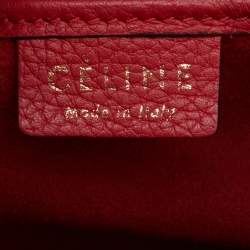 Celine Red Grain Leather Nano Luggage Tote