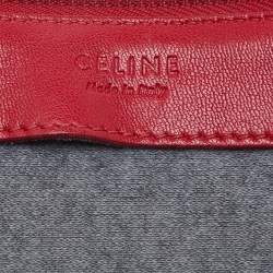 Pre Owned Celine Red Leather Large Trio Zip Crossbody Bag