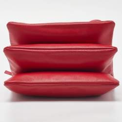 Pre Owned Celine Red Leather Large Trio Zip Crossbody Bag