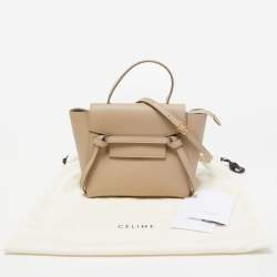Pre Owned Celine Beige Leather Micro Belt Bag