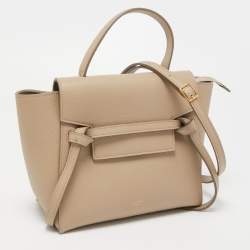 Pre Owned Celine Beige Leather Micro Belt Bag