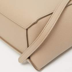 Pre Owned Celine Beige Leather Micro Belt Bag