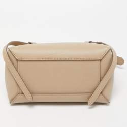 Pre Owned Celine Beige Leather Micro Belt Bag