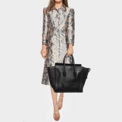 Pre Owned Celine Black Leather Medium Phantom Luggage Tote