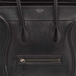 Pre Owned Celine Black Leather Medium Phantom Luggage Tote