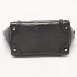 Pre Owned Celine Black Leather Medium Phantom Luggage Tote