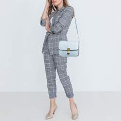 Celine Blue Python Medium Classic Box Bag
