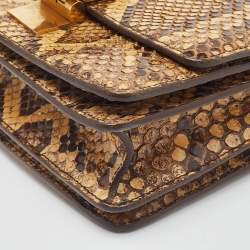 Celine Beige Python Small Classic Box Flap Bag