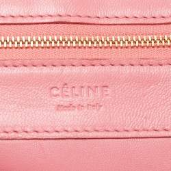 Pre Owned Celine Pink/Burgundy Leather Vertical Cabas Shopper Tote