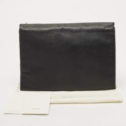Celine Black Leather Zip Pouch
