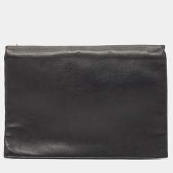 Celine Black Leather Zip Pouch
