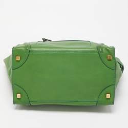 Celine Green Leather Mini Luggage Tote