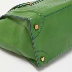 Celine Green Leather Mini Luggage Tote