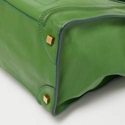 Celine Green Leather Mini Luggage Tote
