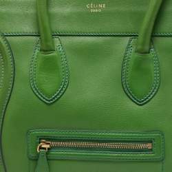 Celine Green Leather Mini Luggage Tote