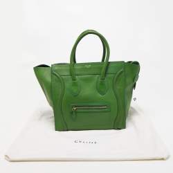 Celine Green Leather Mini Luggage Tote