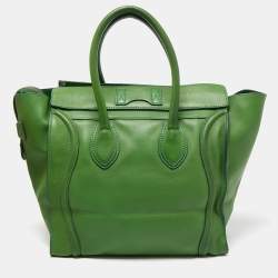 Celine Green Leather Mini Luggage Tote