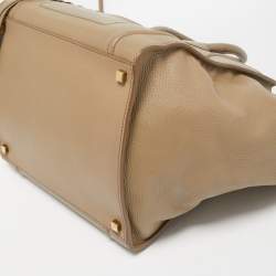 Pre Owned Celine Beige Leather Medium Phantom Luggage Tote 