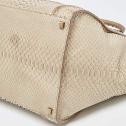 Pre Owned Celine Grey Python Medium Phantom Luggage Tote