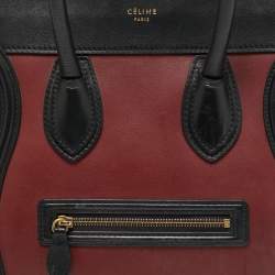 Pre Owned Celine Tri Color Leather and Suede Mini Luggage Tote
