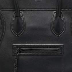 Pre Owned Celine Black Leather Medium Phantom Luggage Tote