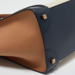 Pre Owned Celine Tricolor Leather Mini Luggage Tote