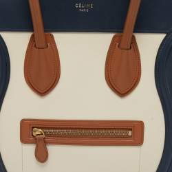 Pre Owned Celine Tricolor Leather Mini Luggage Tote