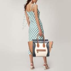 Pre Owned Celine Tricolor Leather Mini Luggage Tote