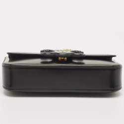 Pre Owned Celine Black Shiny Leather Triomphe Shoulder Bag