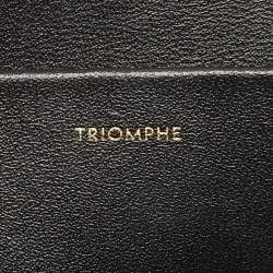Pre Owned Celine Black Shiny Leather Triomphe Shoulder Bag