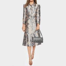 Pre Owned Celine Blue Macadam Denim and Leather Shoulder Bag