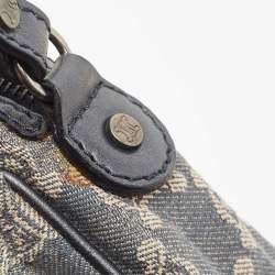 Pre Owned Celine Blue Macadam Denim and Leather Shoulder Bag