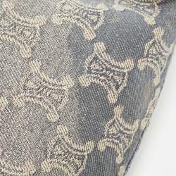 Pre Owned Celine Blue Macadam Denim and Leather Shoulder Bag