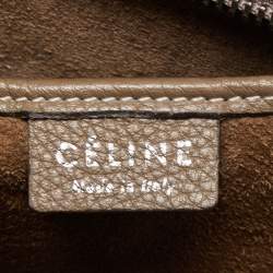 Celine Khaki Leather Nano Luggage Tote