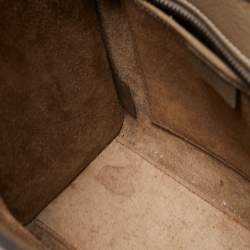 Celine Khaki Leather Nano Luggage Tote