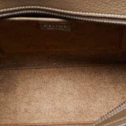 Celine Khaki Leather Nano Luggage Tote