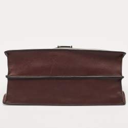 Pre Owned Celine Burgundy Leather and Suede Medium Diamond Shoulder Bag