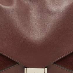 Pre Owned Celine Burgundy Leather and Suede Medium Diamond Shoulder Bag