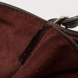 Pre Owned Celine Burgundy Leather and Suede Medium Diamond Shoulder Bag