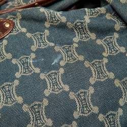 Celine Blue/Brown Macadam Denim and Leather Bittersweet Hobo